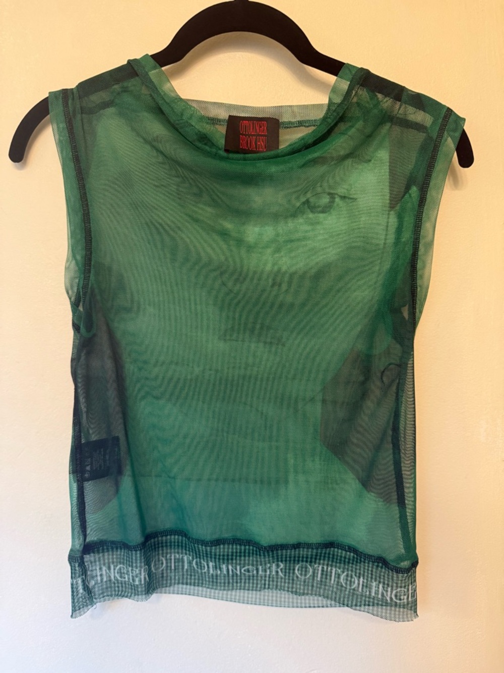 Ottolinger Cowlneck Sheer Top ‘Brook Print’